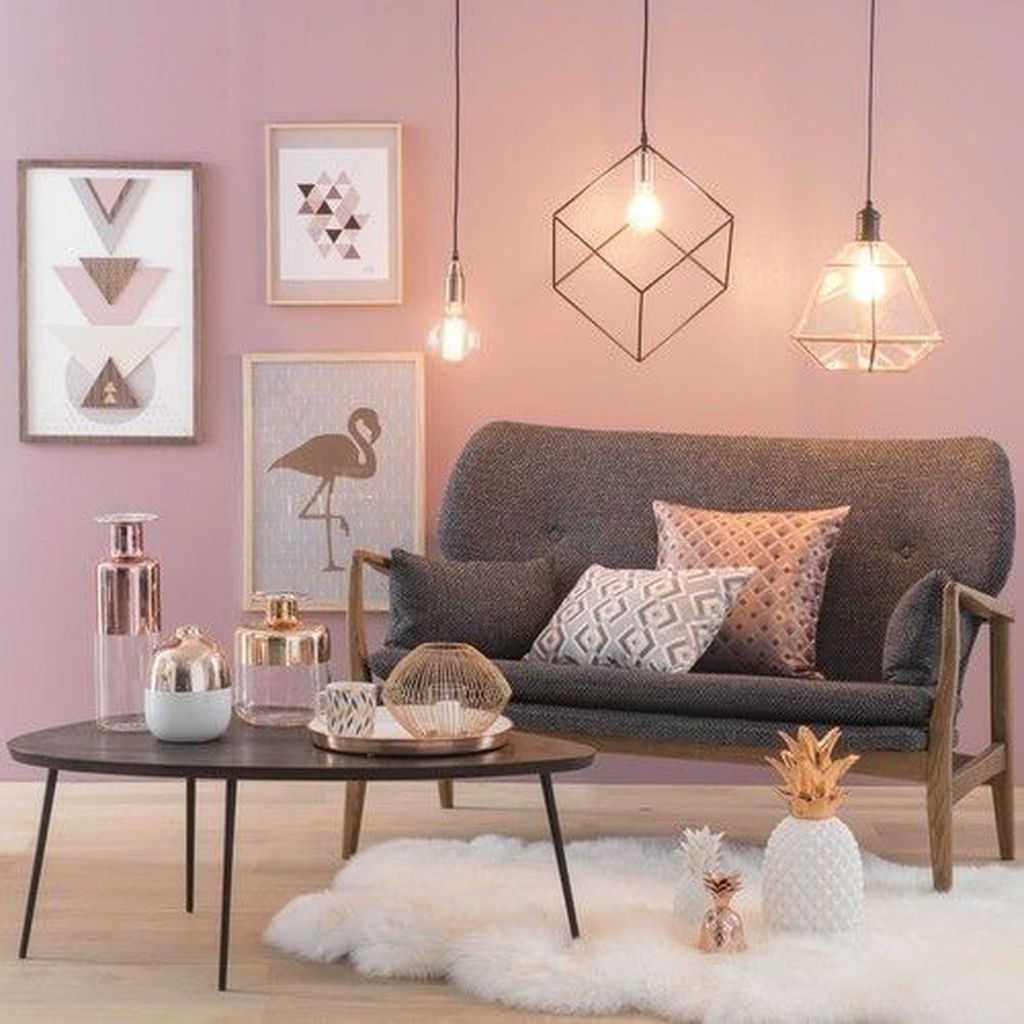 30 Beautiful Pink Living Room Decor Ideas - HMDCRTN