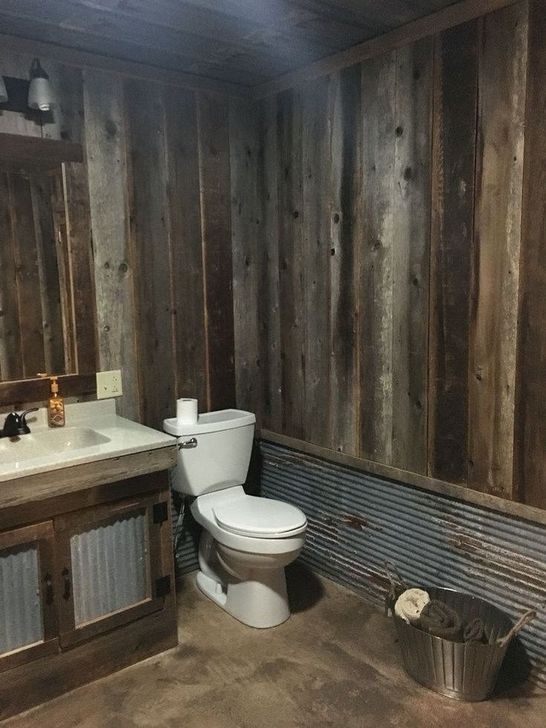 Inspiring Rustic Farmhouse Bathroom Decorating Ideas 14