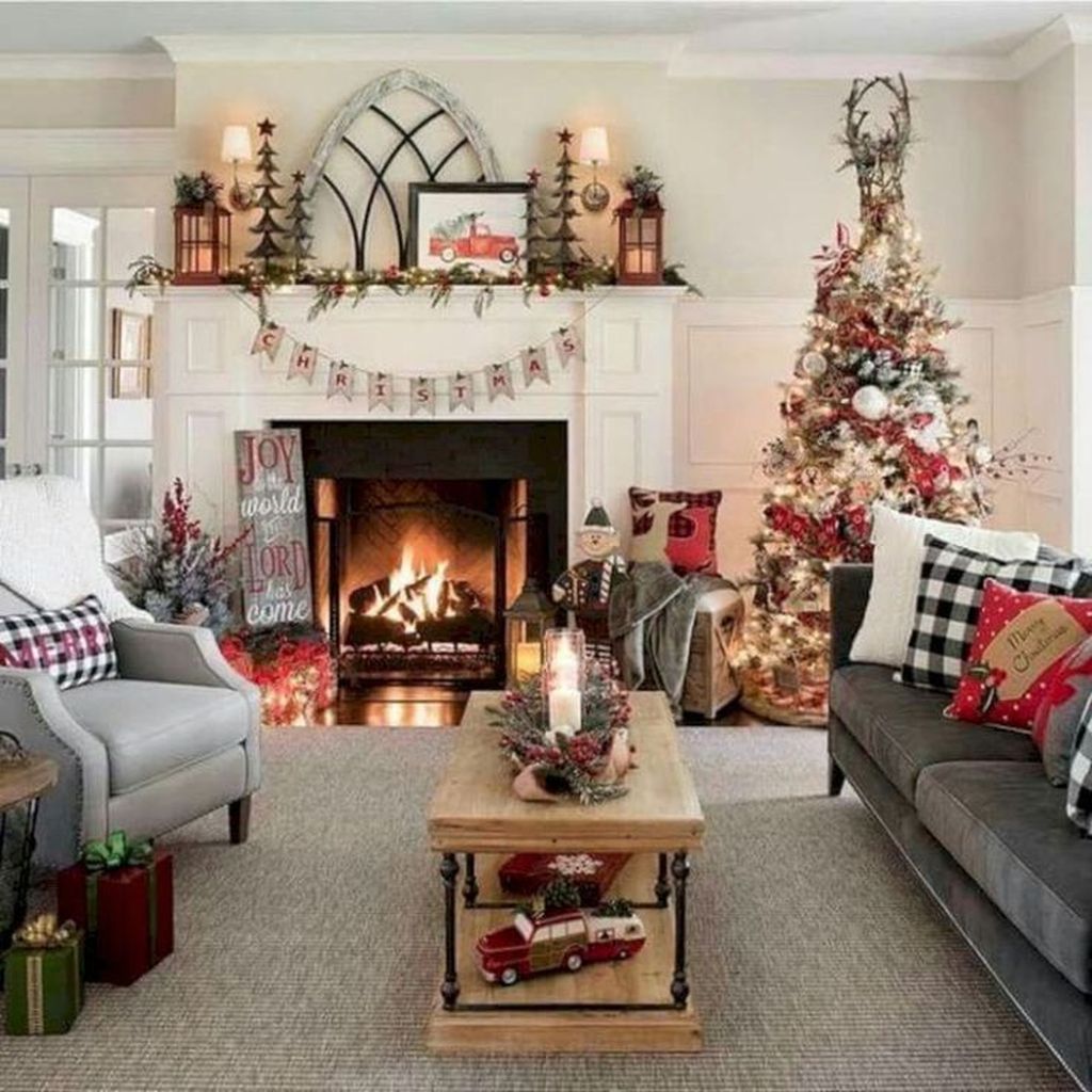 35 Christmas Living Room Decor Ideas To Look More Beautiful