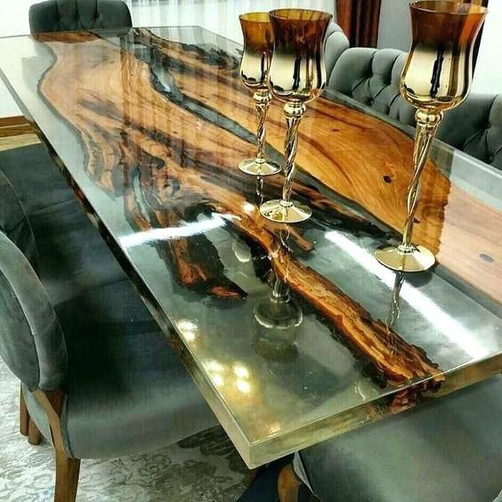Stunning Resin Wood Table Design Ideas You Will Love 26