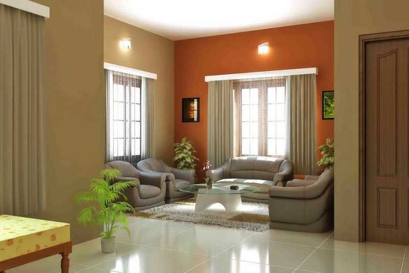 Two Colour Combination For Living Room