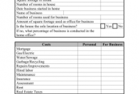 Home Office Deduction Worksheet