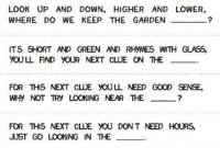 Outdoor Treasure Hunt Clues