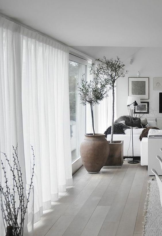 White Curtains Living Room