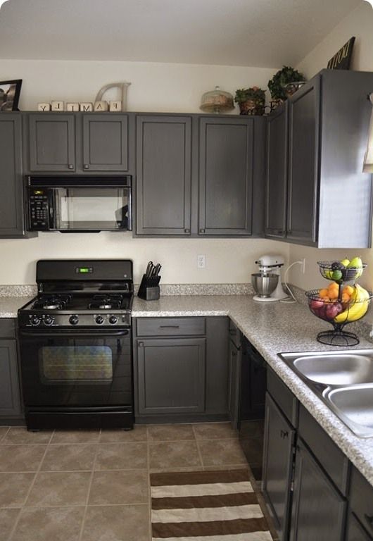 Gray Painted Kitchen Cabinets