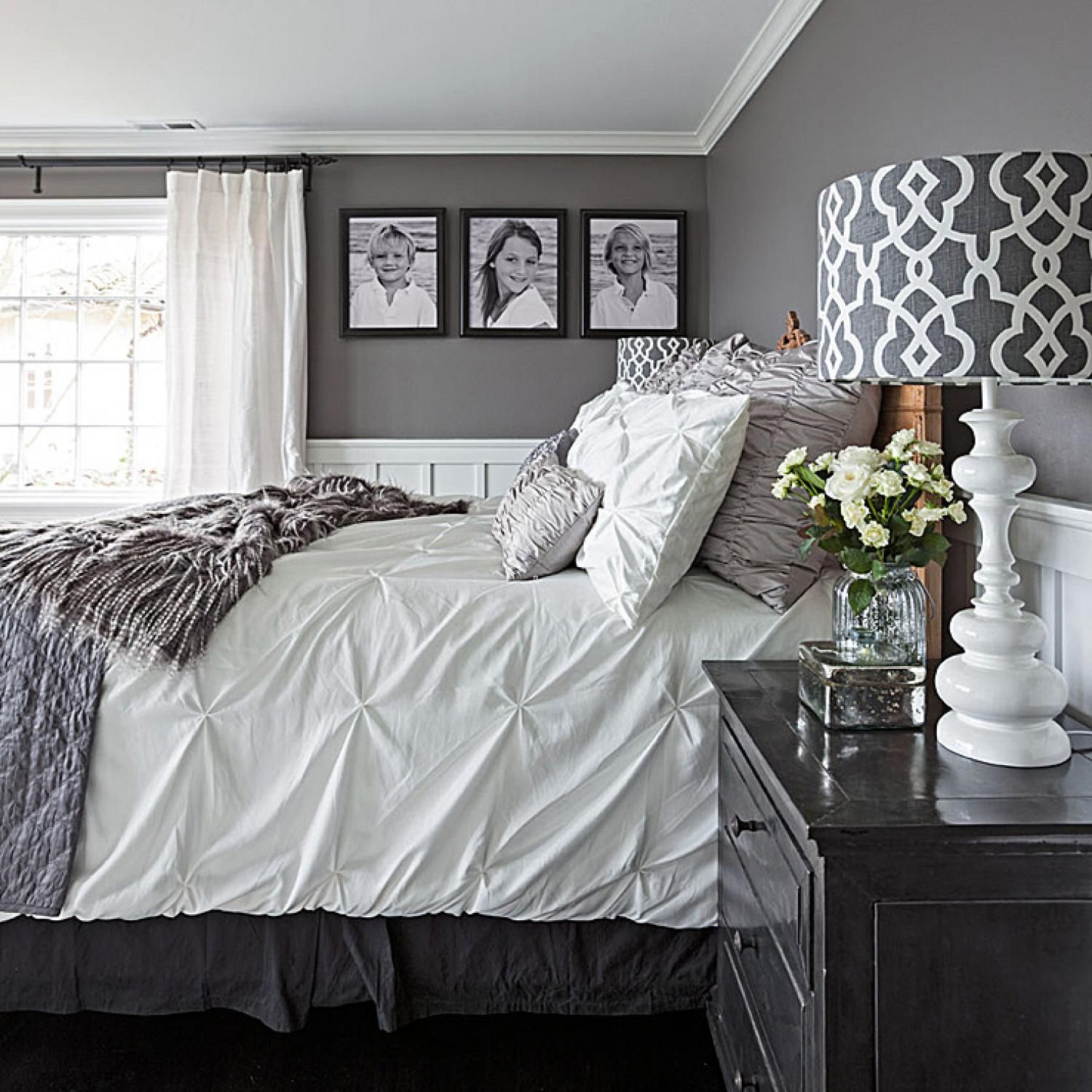 Gray And White Bedroom