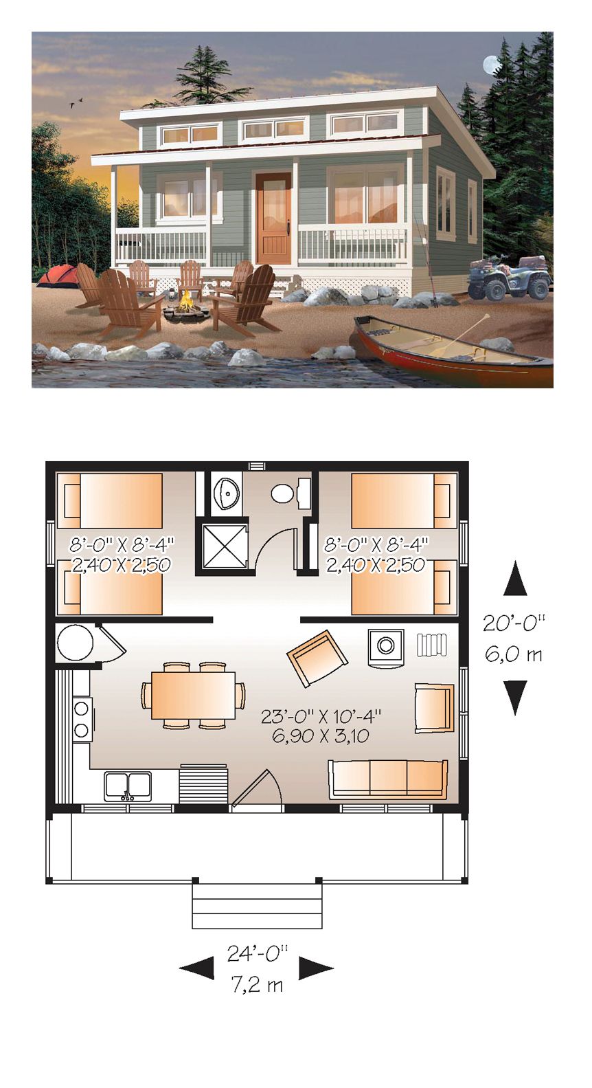 2 Bedroom Tiny House Plans