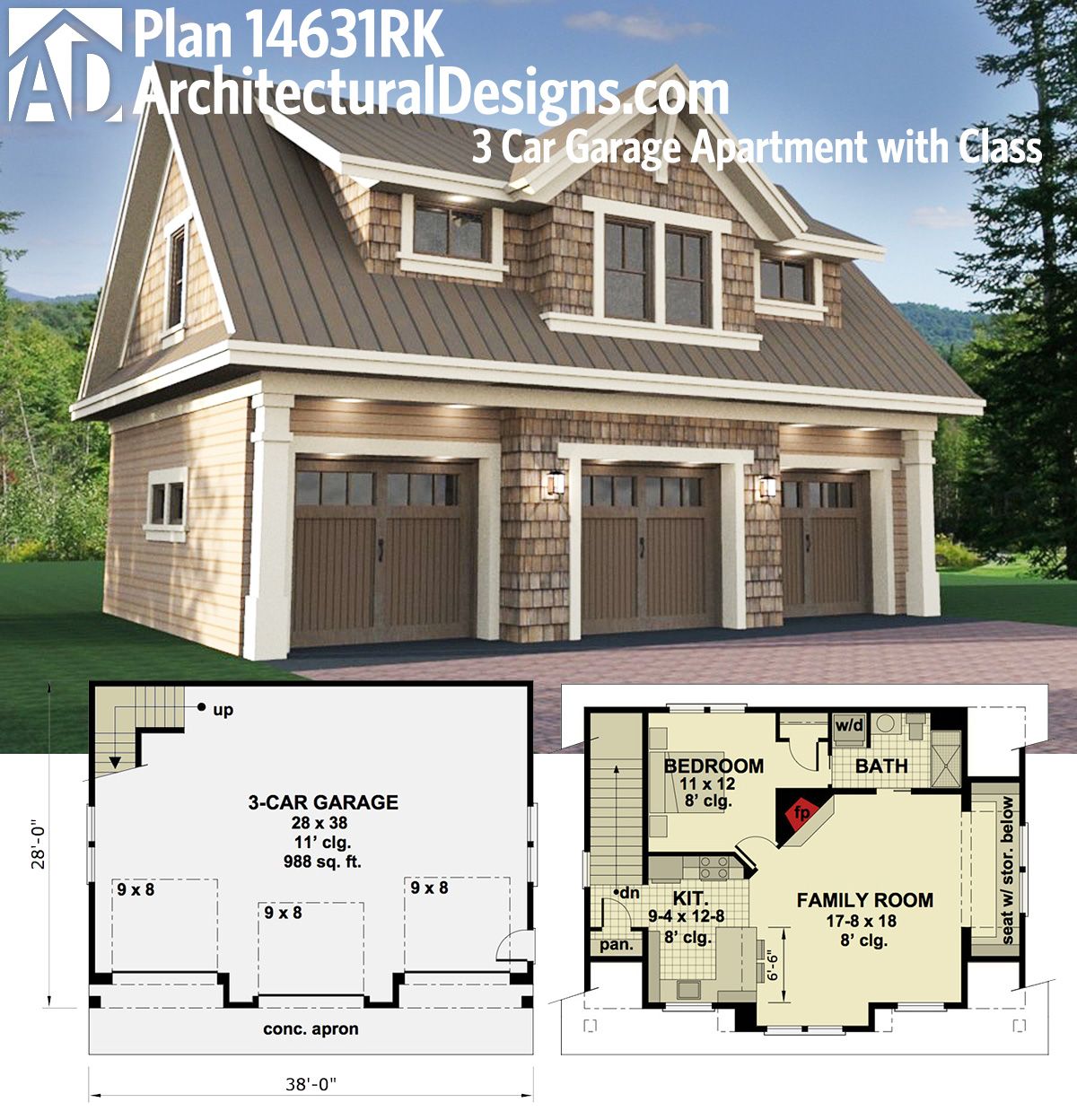3 Car Garage With Apartment Plans