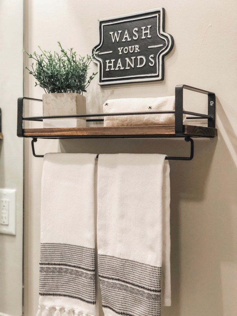 Bathroom Shelf With Towel Bar